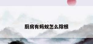 厨房有蚂蚁怎么除根