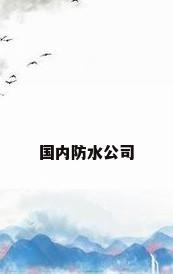 国内防水公司