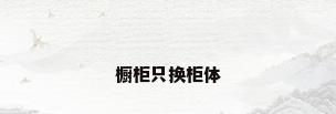 橱柜只换柜体