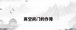 真空阀门的作用