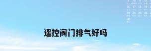 遥控阀门排气好吗