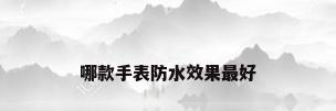 哪款手表防水效果最好