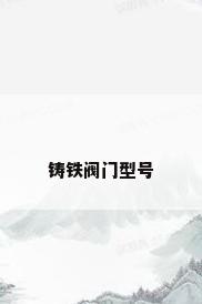 铸铁阀门型号