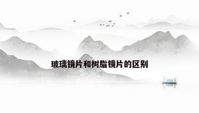 玻璃镜片和树脂镜片的区别