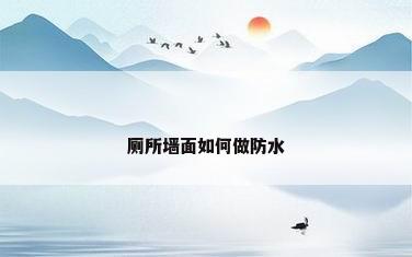 厕所墙面如何做防水