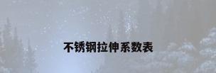 不锈钢拉伸系数表