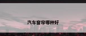 汽车窗帘哪种好