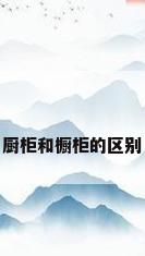 厨柜和橱柜的区别