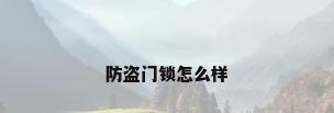 防盗门锁怎么样