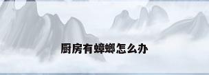厨房有蟑螂怎么办