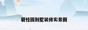 碧桂园别墅装修实景图