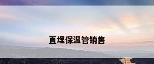 直埋保温管销售