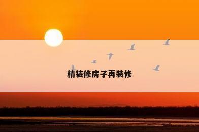 精装修房子再装修