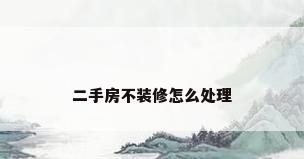 二手房不装修怎么处理