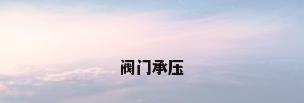 阀门承压