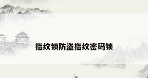 指纹锁防盗指纹密码锁