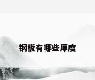 钢板有哪些厚度