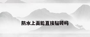 防水上面能直接贴砖吗