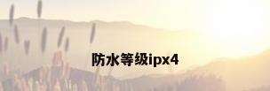 防水等级ipx4