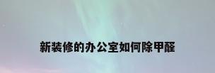 新装修的办公室如何除甲醛