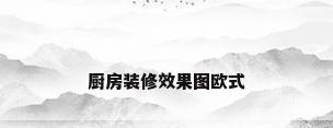 厨房装修效果图欧式