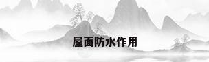 屋面防水作用