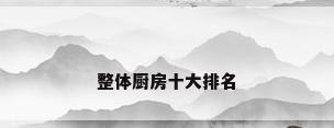 整体厨房十大排名