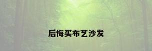 后悔买布艺沙发