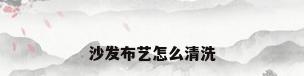 沙发布艺怎么清洗