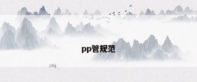 pp管规范