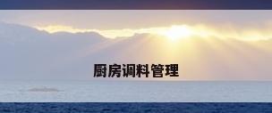 厨房调料管理