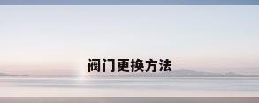 阀门更换方法
