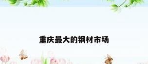 重庆最大的钢材市场