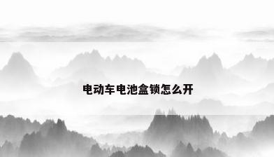 电动车电池盒锁怎么开
