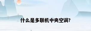 什么是多联机中央空调?