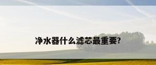 净水器什么滤芯最重要?
