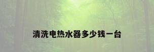 清洗电热水器多少钱一台