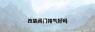 改装阀门排气好吗