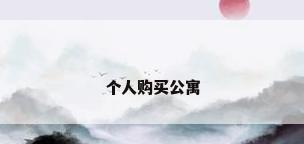 个人购买公寓