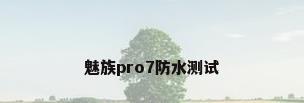 魅族pro7防水测试