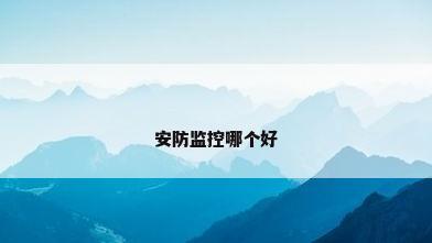 安防监控哪个好