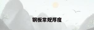 钢板常规厚度