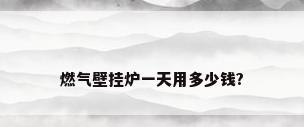 燃气壁挂炉一天用多少钱?