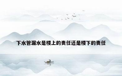 下水管漏水是楼上的责任还是楼下的责任