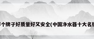 净水器哪个牌子好质量好又安全(中国净水器十大名牌有哪些)