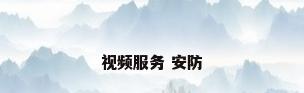 视频服务 安防