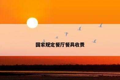 国家规定餐厅餐具收费