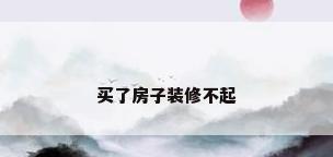 买了房子装修不起