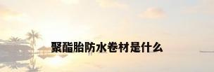 聚酯胎防水卷材是什么