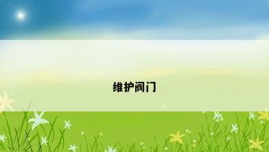 维护阀门